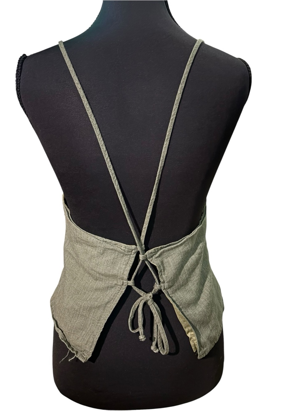 L.A. Hearts Olive Green Lace Trim Tie Back Cami Top Size S - Picture 3 of 6